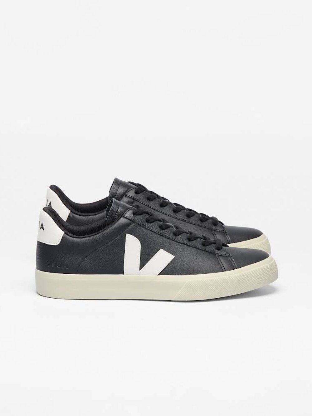 Genuine Veja CAMPO LEATHER BLACK WHITE Men's Size 11.5
